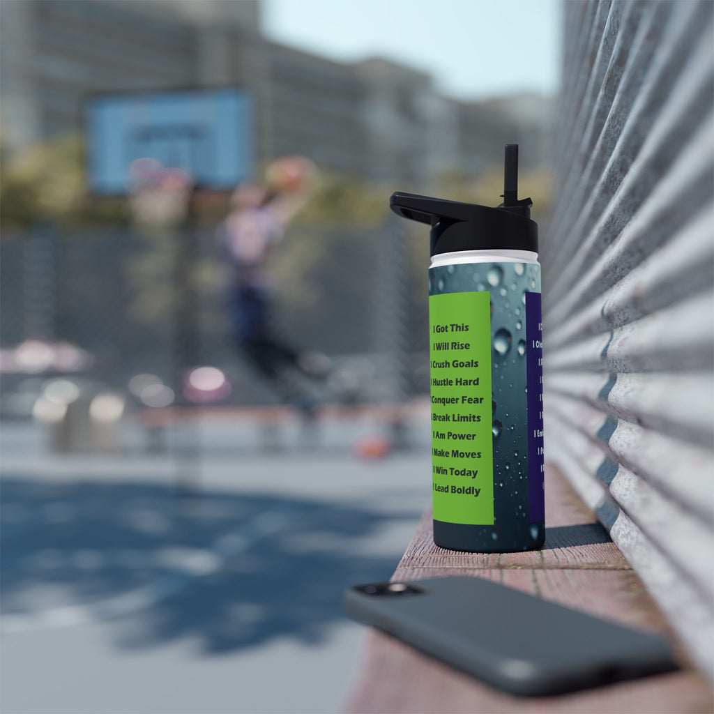 Motivational Water Bottle with Inspirational Quotes - Gold - 18 to 32 oz