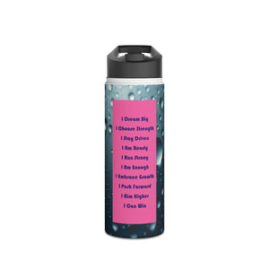 Motivational Water Bottle with Inspirational Quotes - Pink - 18 to 32 oz