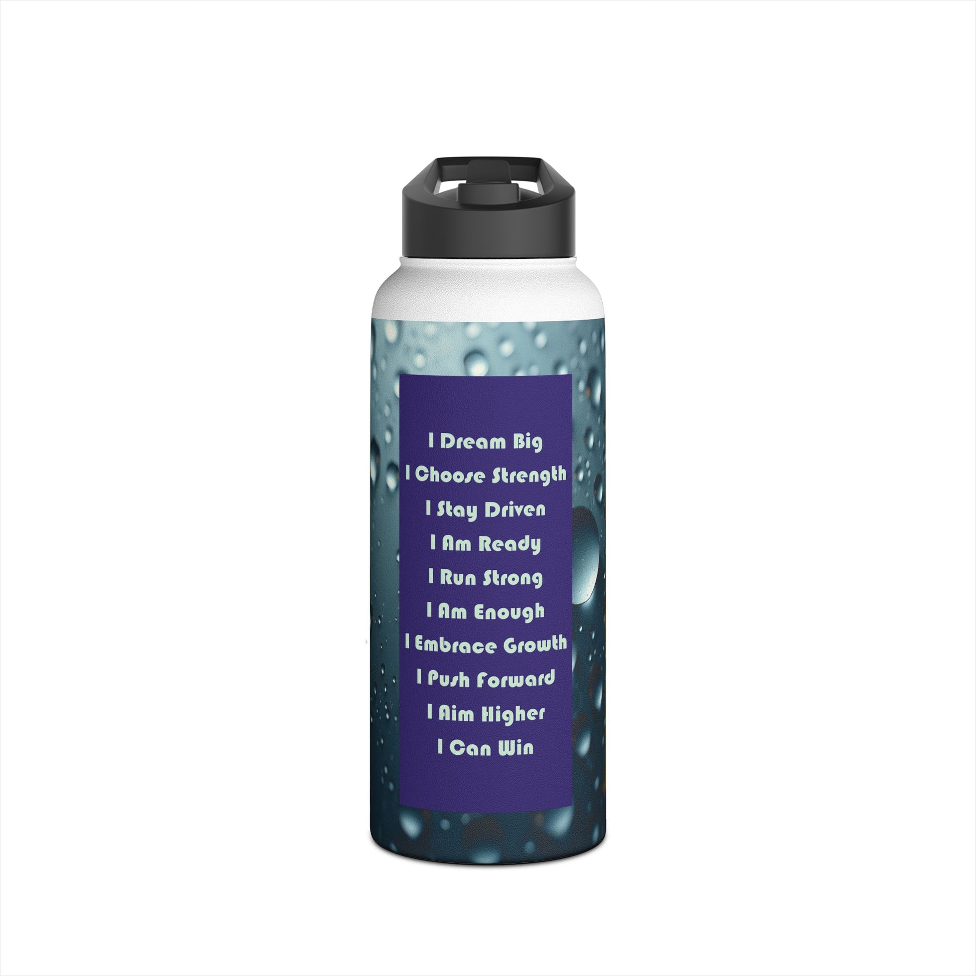 Motivational Water Bottle with Inspirational Quotes - Gold - 18 to 32 oz