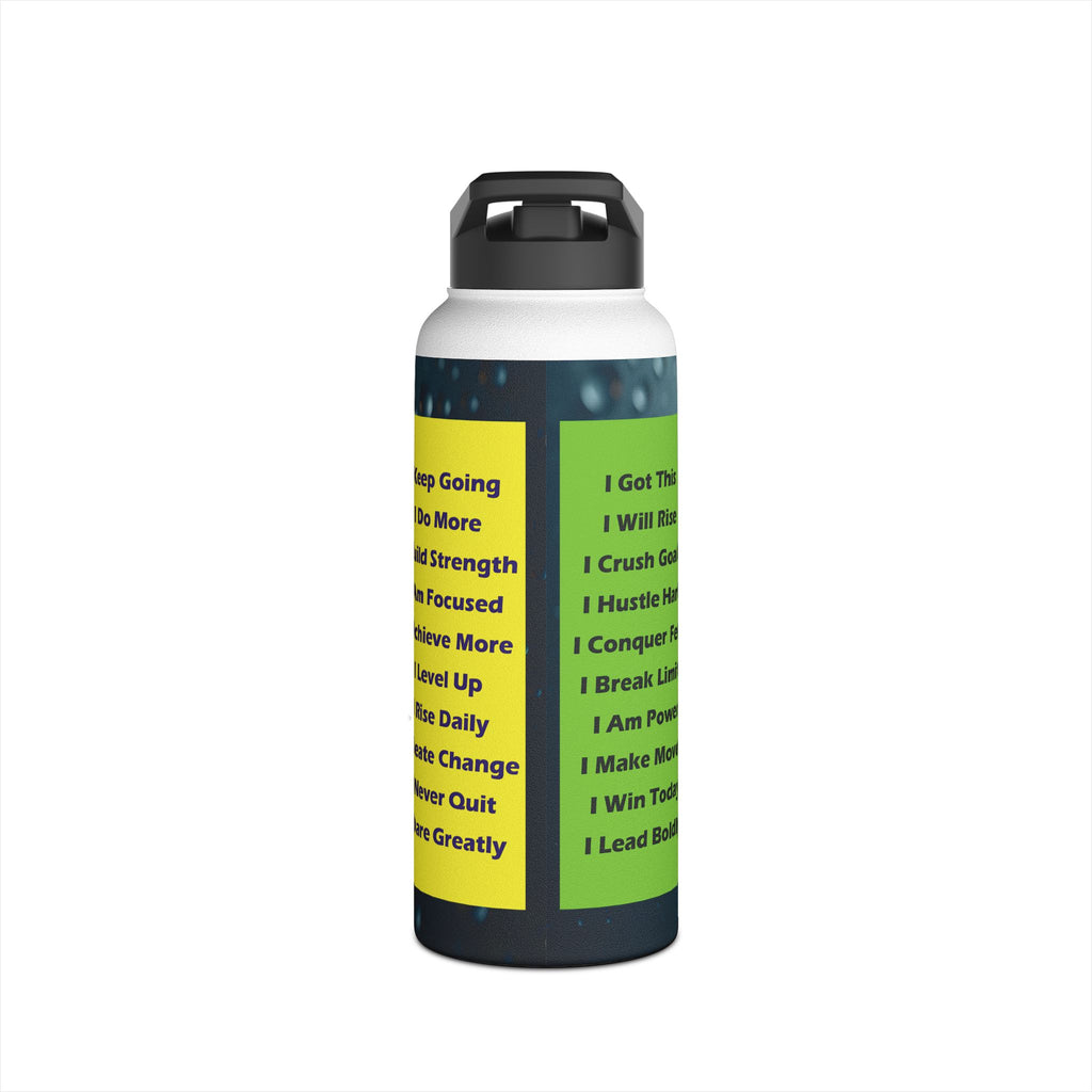 Motivational Water Bottle with Inspirational Quotes - Gold - 18 to 32 oz