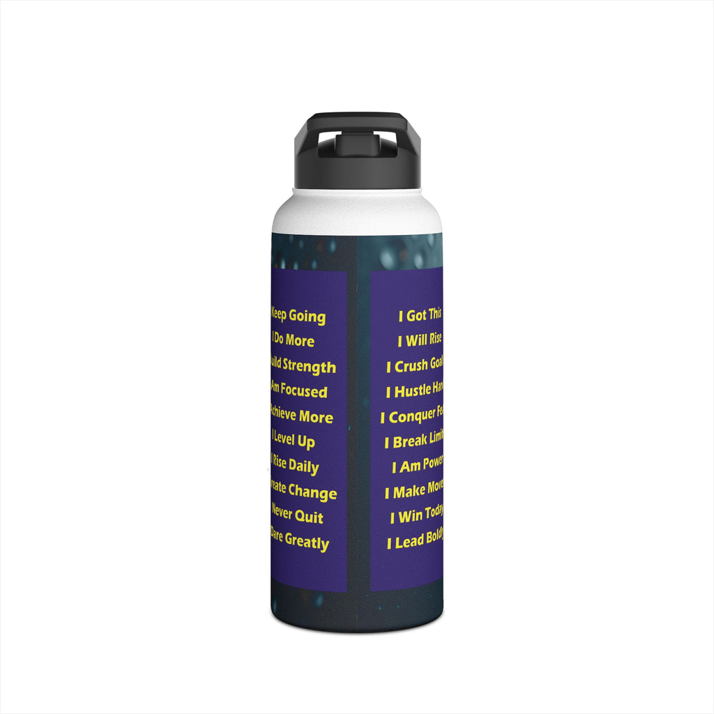 Motivational Water Bottle with Inspirational Quotes - Blue - 18 to 32 oz