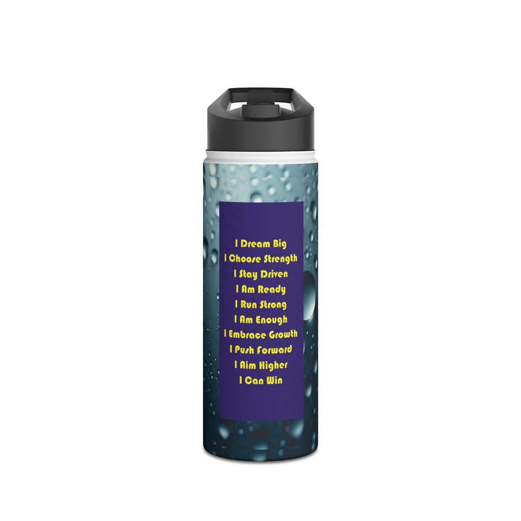 Motivational Water Bottle with Inspirational Quotes - Blue - 18 to 32 oz
