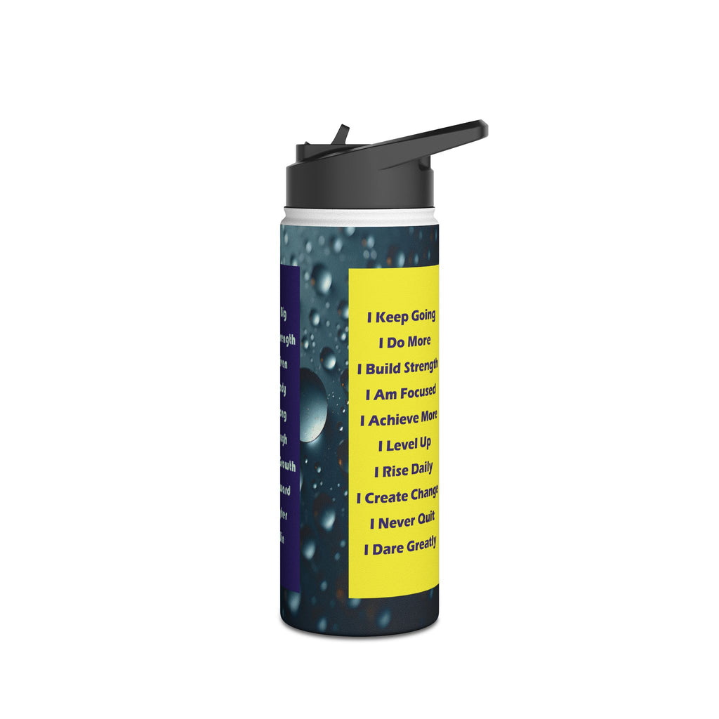 Motivational Water Bottle with Inspirational Quotes - Gold - 18 to 32 oz