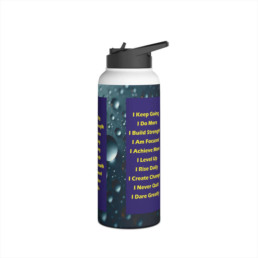 Motivational Water Bottle with Inspirational Quotes - Blue - 18 to 32 oz