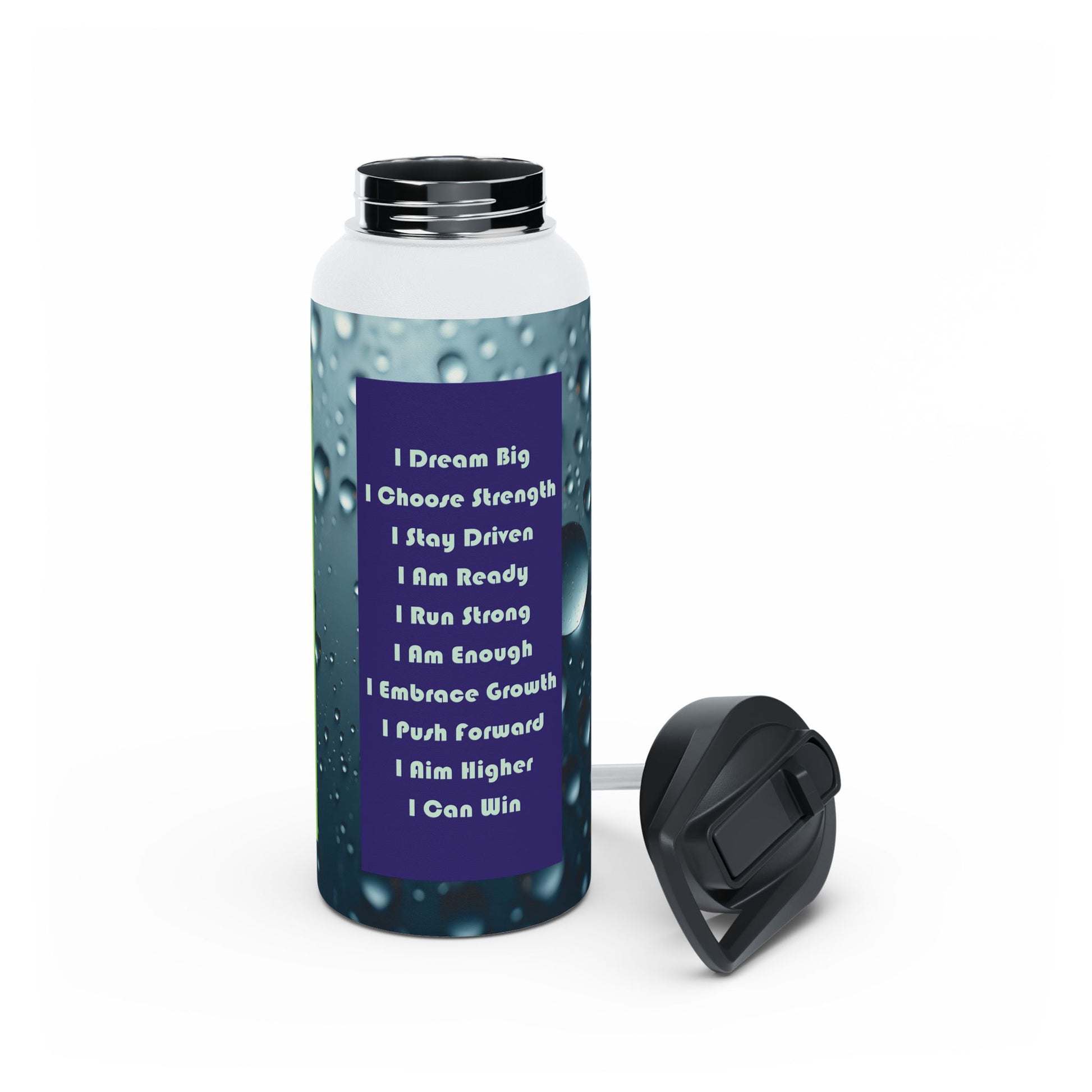 Motivational Water Bottle with Inspirational Quotes - Gold - 18 to 32 oz
